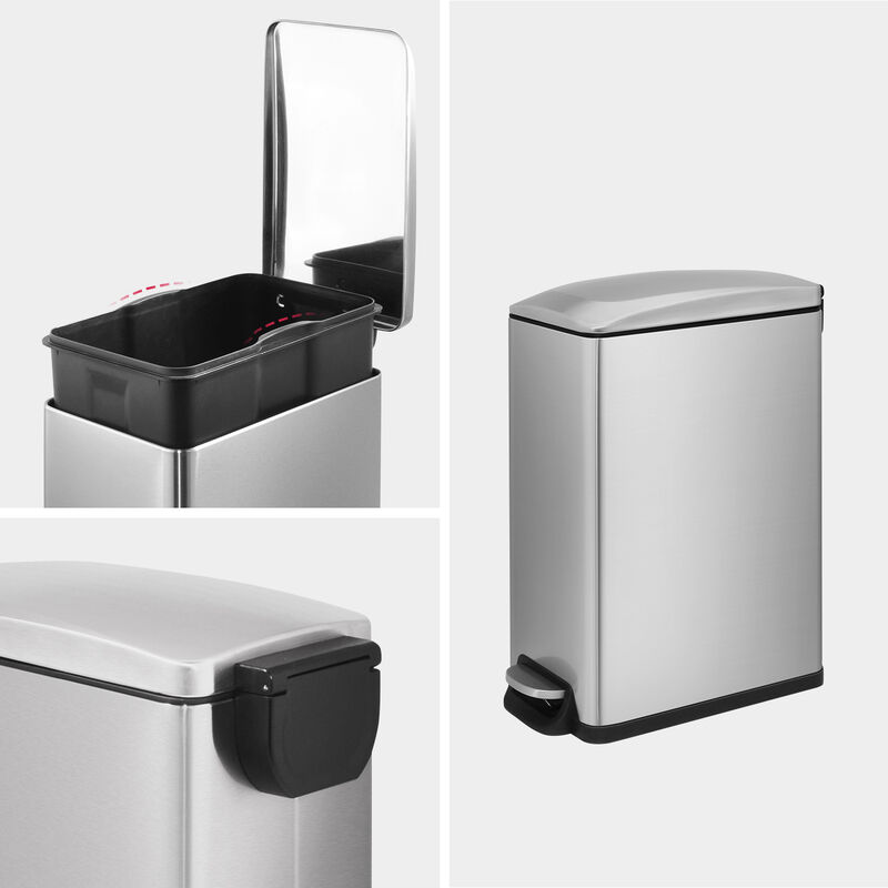 11.9 Gal./ 45 Liter  Slim Stainless Steel Step-on kitchen Trash Can image number 6