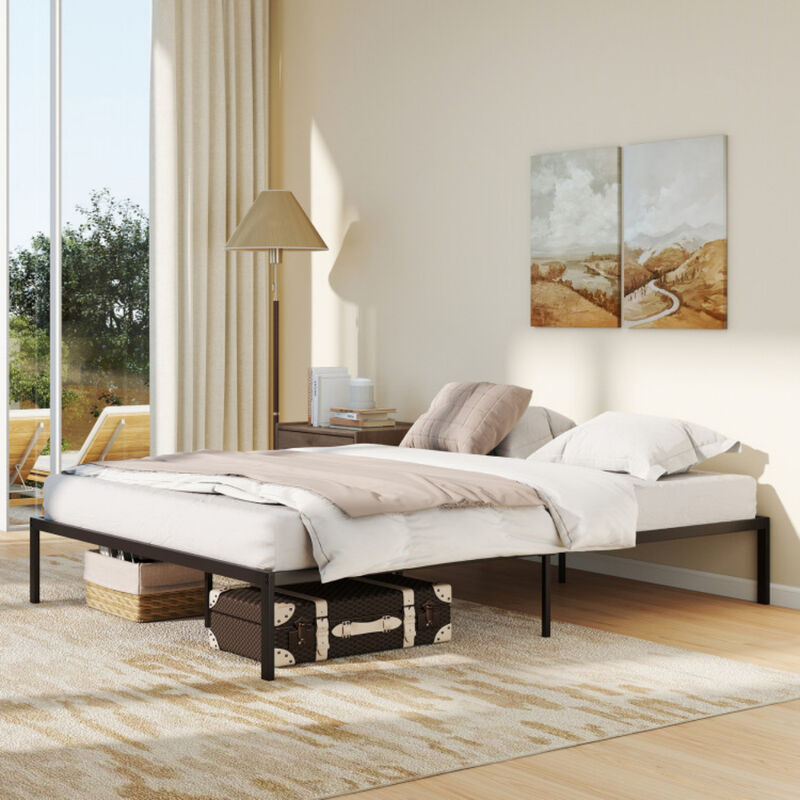Heavy Duty Metal Bed Frame with Steel Slats &ndash; Durable Mattress Support Platform image number 3