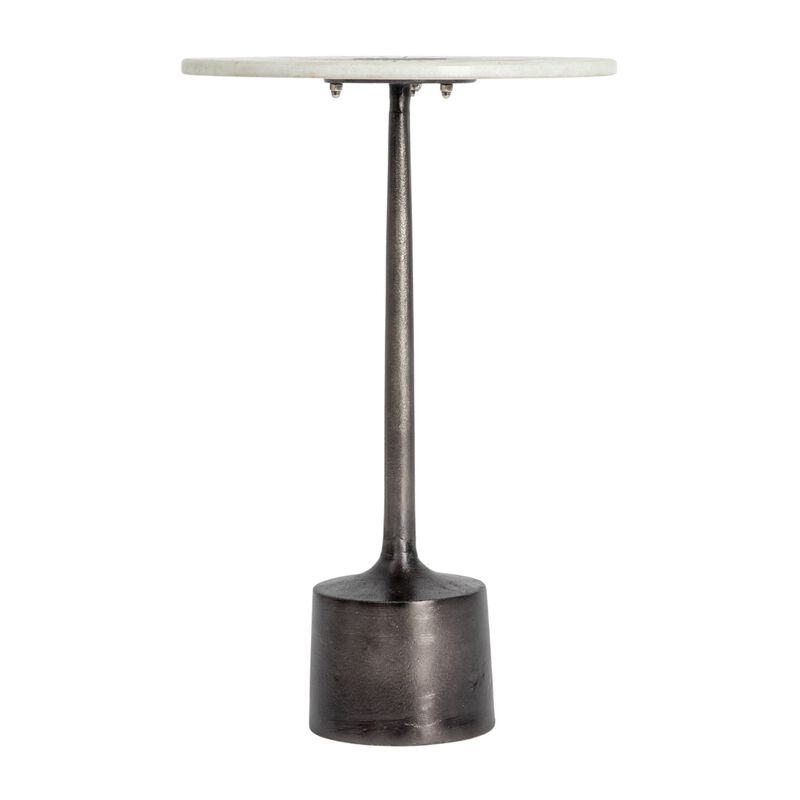 Luxe Aluminum and Marble Martini Table, Black image number 3