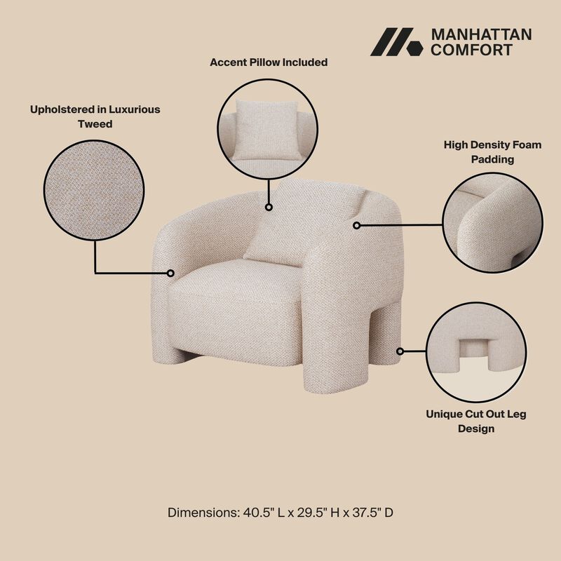 Sylvia Beige Accent Chairs (Set of 2)