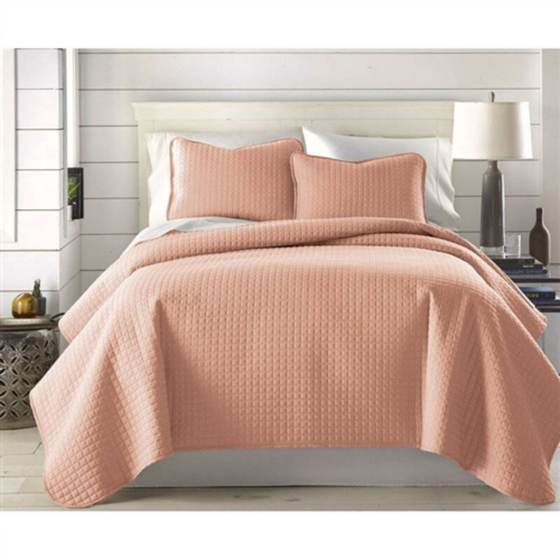 Cozy Blush Lightweight Microfiber Quilt Set – 2-Piece Bedding