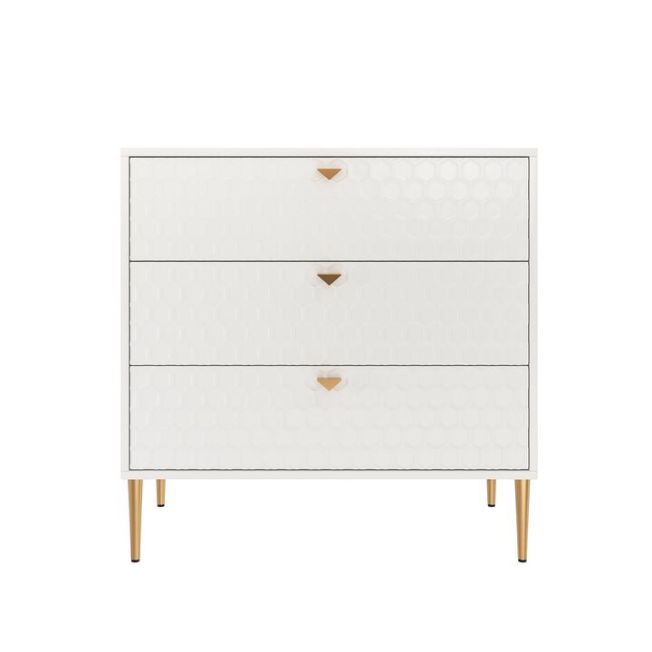 MONDAWE Elegant Accent Storage Cabinet with 3-Drawer Chest for Bedrooms, Living Rooms, or Offices