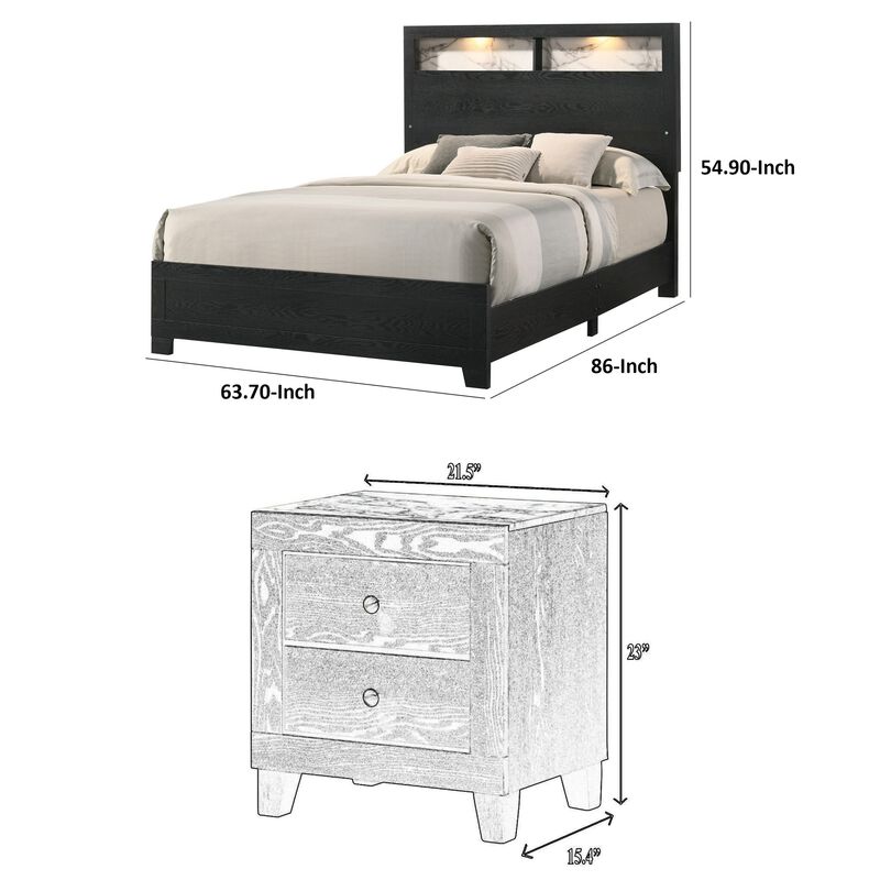 Bedroom Set, Wood, 2 Piece Set with Nightstand image number 7