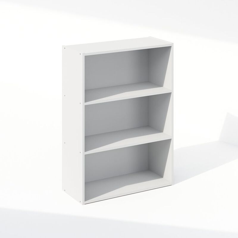 Simple Open Shelf, Bookcases, 3-Tier, Plain White