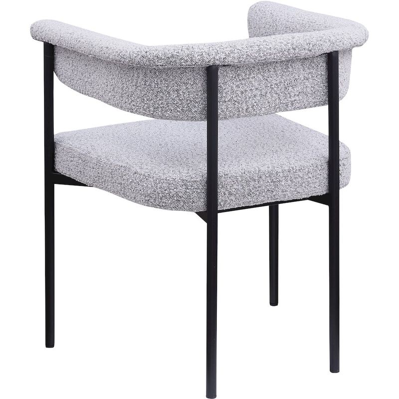 Meridian Furniture Malin Grey Boucle Fabric Dining Chair, Set of 2