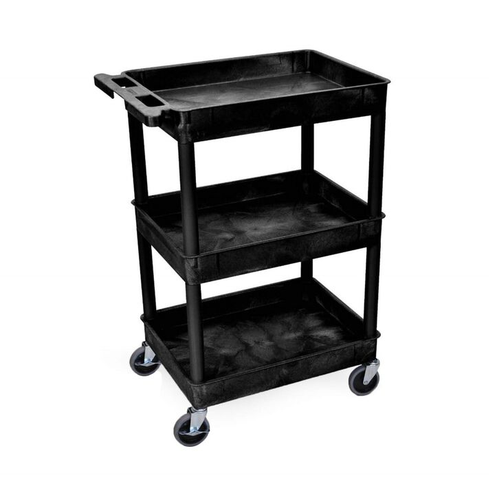 Luxor 3 Shelf Black Tub Cart