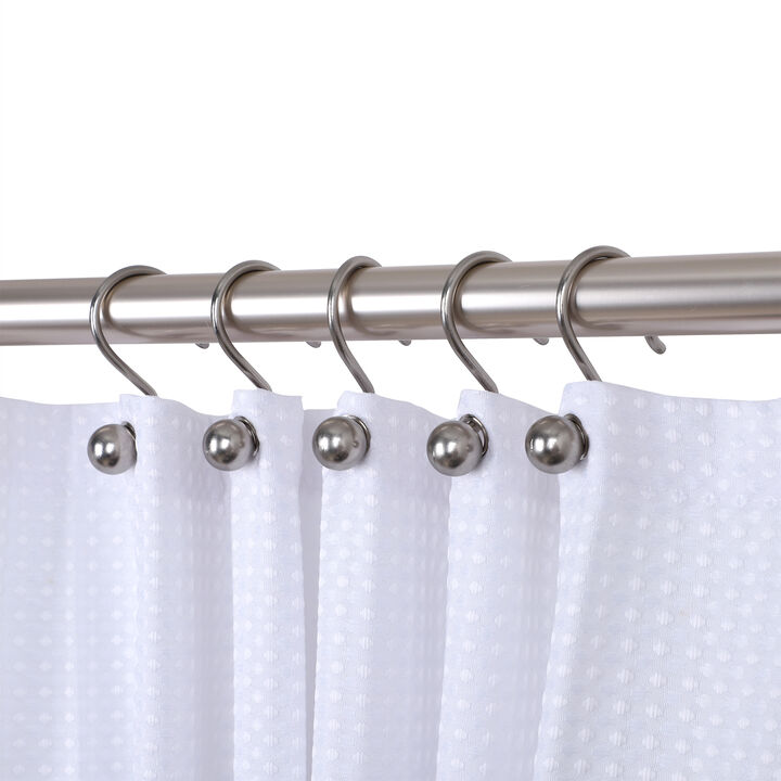 Utopia Alley Rust-Resistant Metal Shower Curtain Hooks, Decorative Round Base Design, Shower Hooks Hangers for Bathroom, Kitchen Utensils, Curtains, Clothing, Towels etc - Set of 12