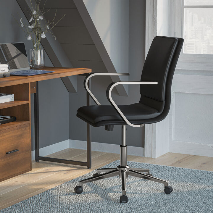 James Mid-Back Designer Executive Office Chair with Base and Arms