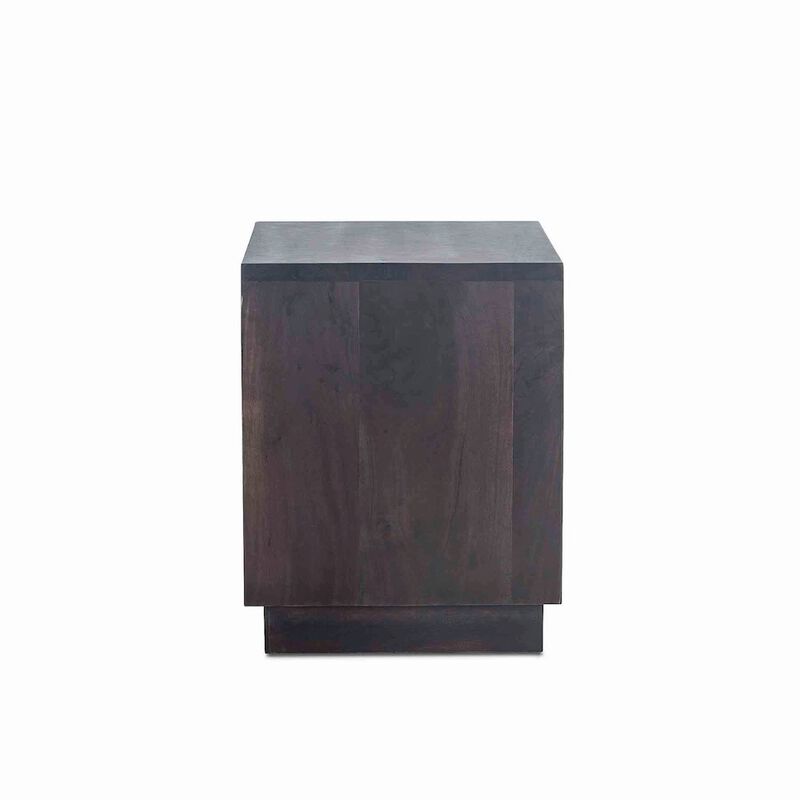 World Interiors Palermo 24-Inch Acacia Wood Live Edge Night Chest in Raw Walnut Finish