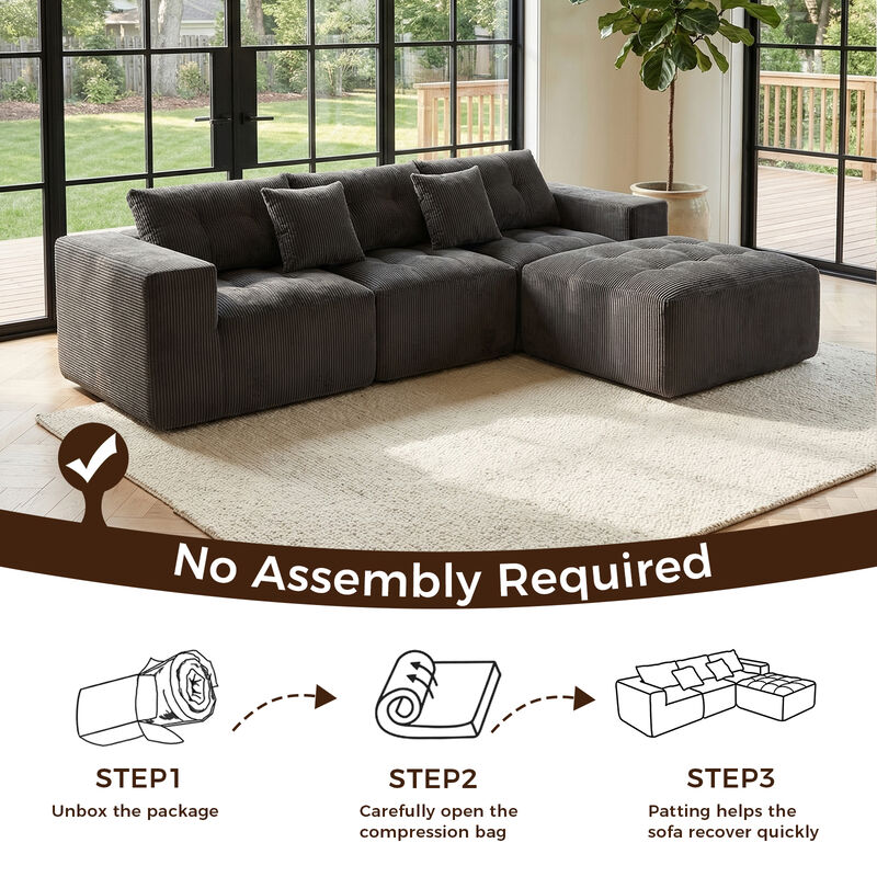 Frif L-Shaped Modular Compression Sofa image number 6
