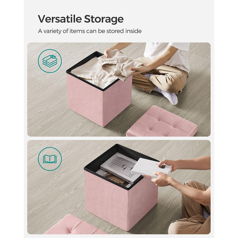 Foldable Storage Ottoman Bench for Space-Saving and Versatile Use