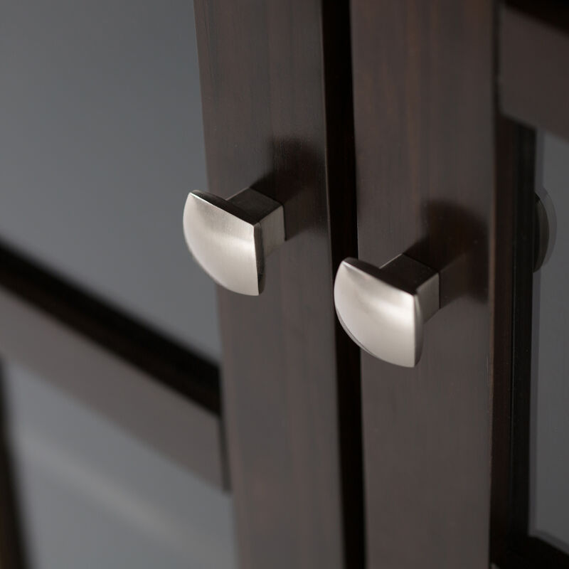 Acadian SOLID WOOD 62 inch Wide Transitional Wide Storage Cabinet in Brunette Brown