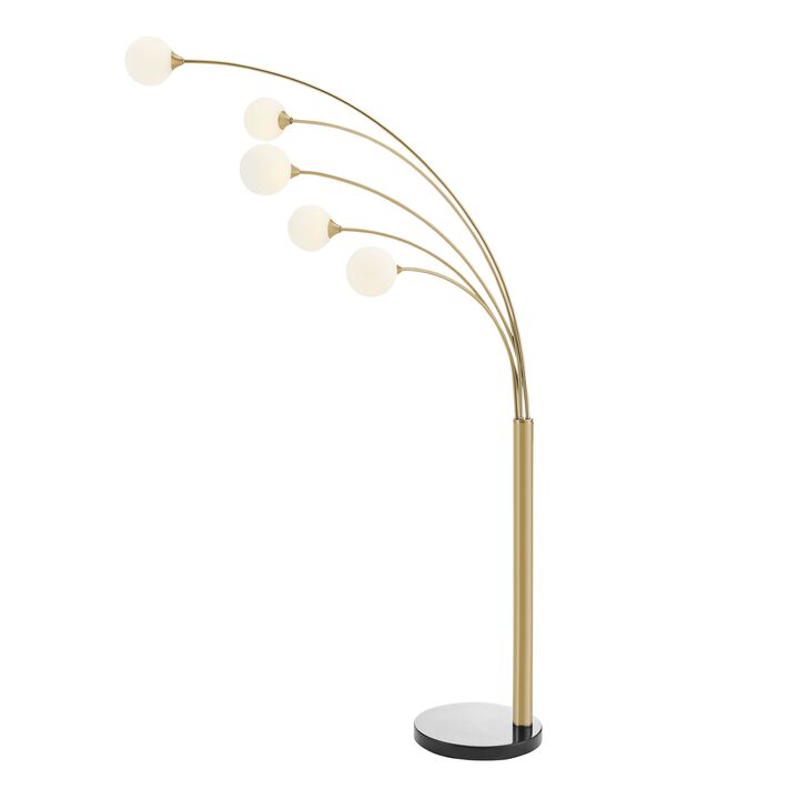 Anechdoche 5 Lights Gold and White Floor Lamp