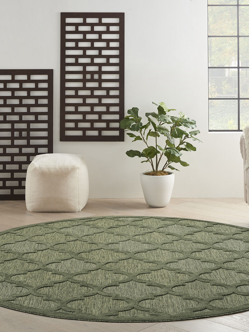 Easy Care NES01 Green 8' x Round Rug
