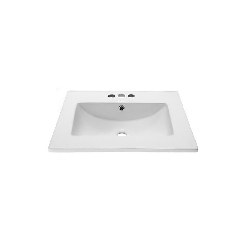 24" 3-Hole Centerset Vanity Sink Top in Glossy White image number 8