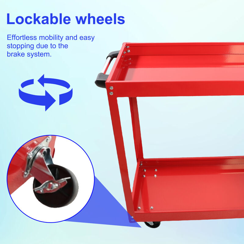 ELEMENT ACE Heavy Duty Rolling Utility Tool Cart with 400 LBS Weight Capacity Ideal for Garage, Warehouse, Workshop, Office and Home Storage Organization image number 4
