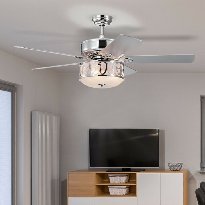 Ceiling Fan with Light Reversible Blade and Adjustable Speed