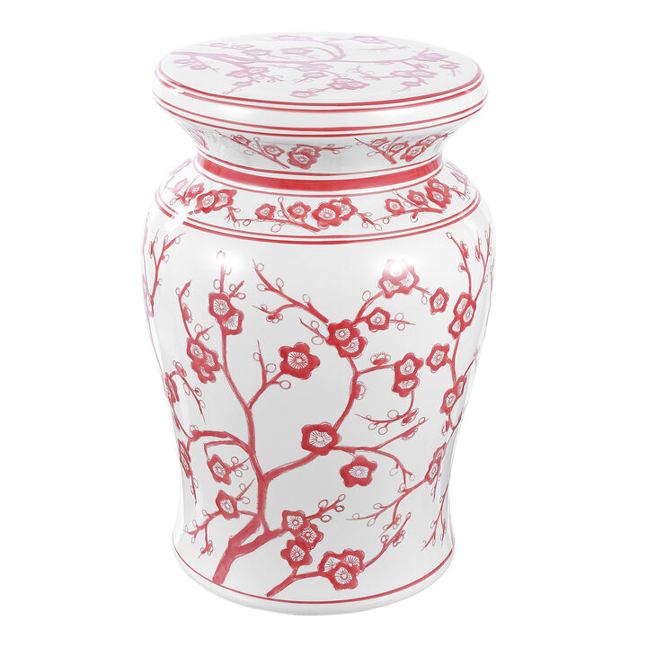 Cherry Blossom Ceramic Garden Stool