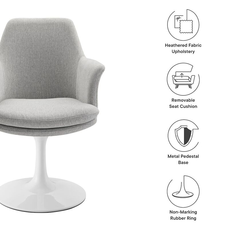 Lippa Swivel Dining Upholstered Armchair image number 1
