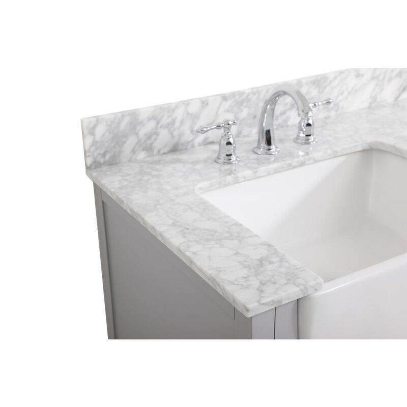 Elegant Kitchen and Bath 36 inch Single bathroom vanity in grey with backsplash