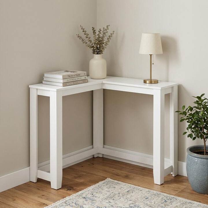 HomeRoots 36" Brown Wood Corner Frame Console Table