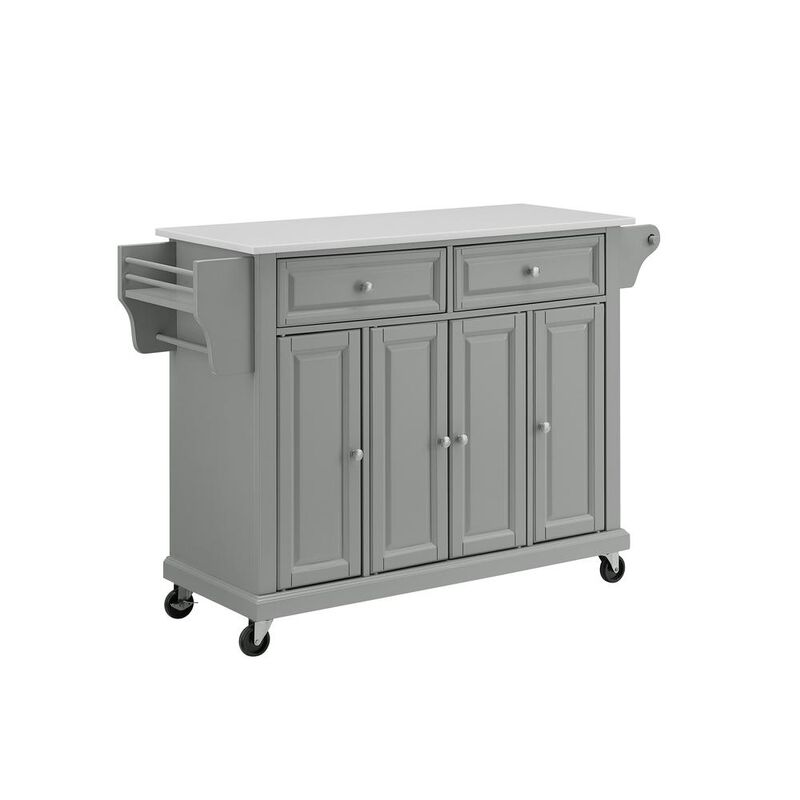 Crosley Furniture Full Size Stone Top Kitchen Cart