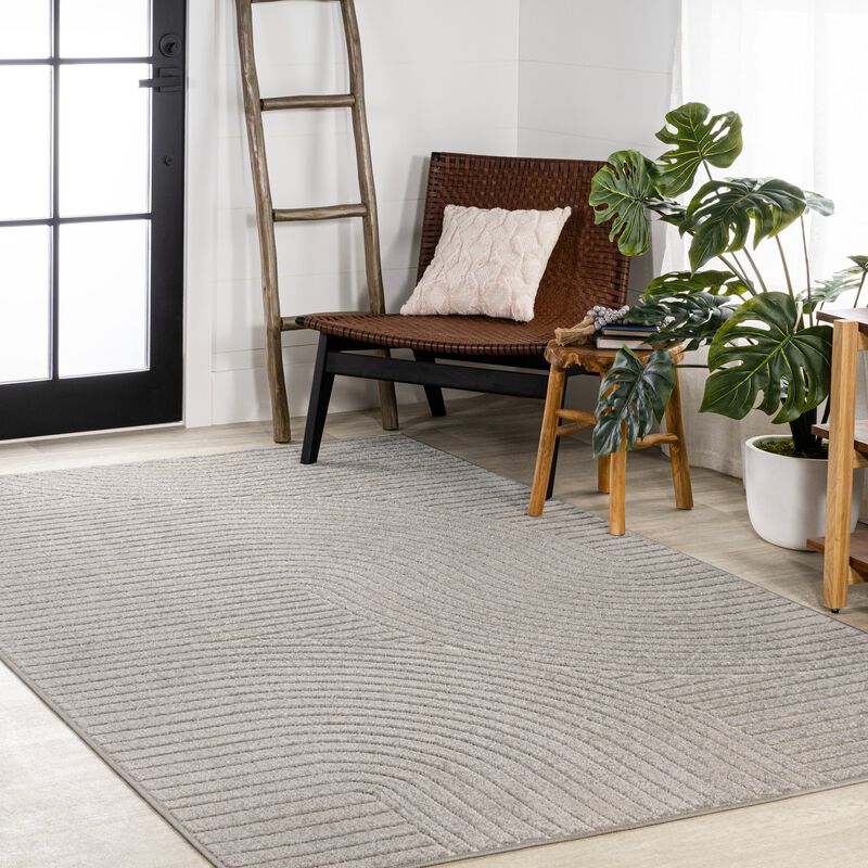 Hallie High-Low Minimalist Curve Geometric Indoor/Outdoor Area Rug