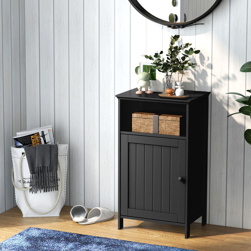 Bathroom Freestanding  Adjustable Shelf Floor Storage Cabinet