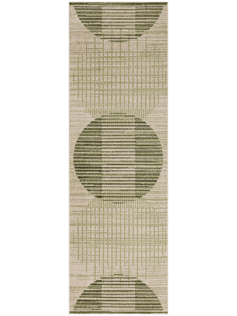 Astra Machine Washable ASW03 Ivory/Olive 2' x 6' Rug