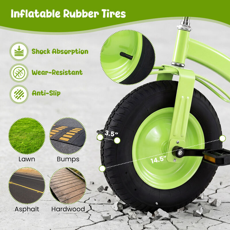 15-Inch Kids Bike with Carbon Steel Frame and Inflatable Rubber Tires image number 3