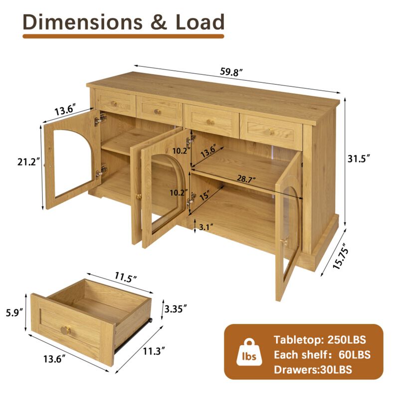 Zigda Modern Sideboard Cabinet image number 9