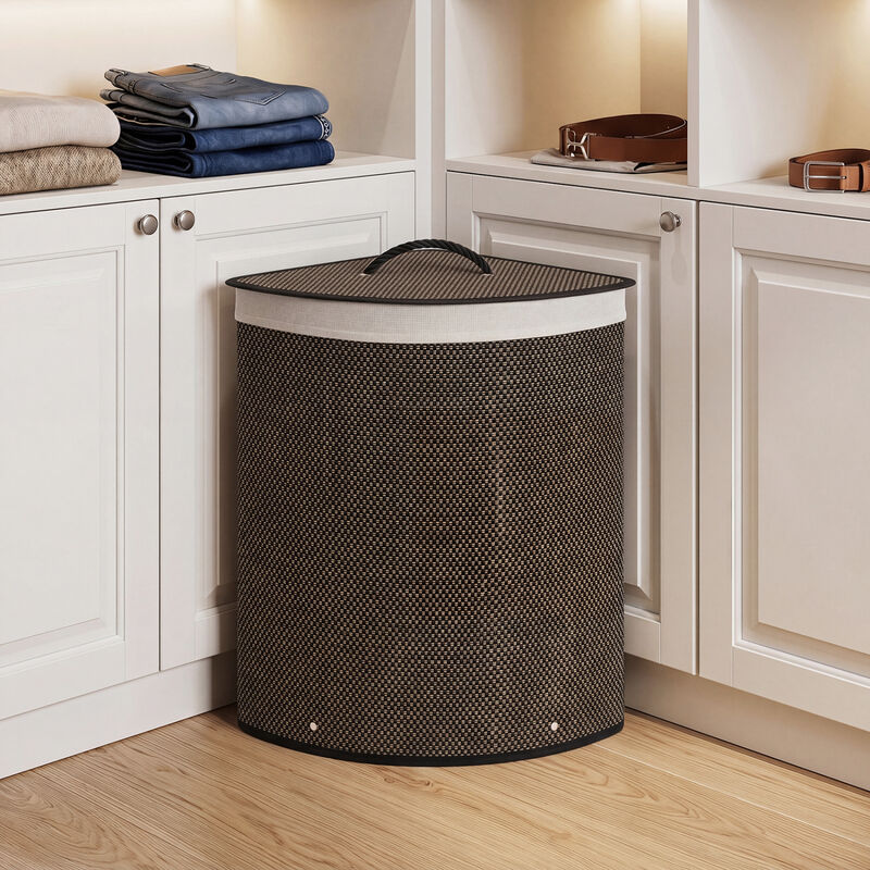 15 Gallon Wicker Laundry Hamper with Removable Liner and Lid image number 1