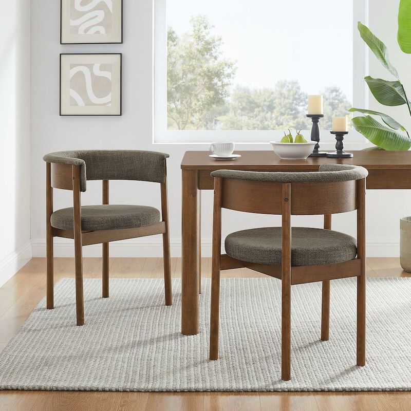 Clea Curved Upholstered Dining Chairs Set Of 2 image number 8