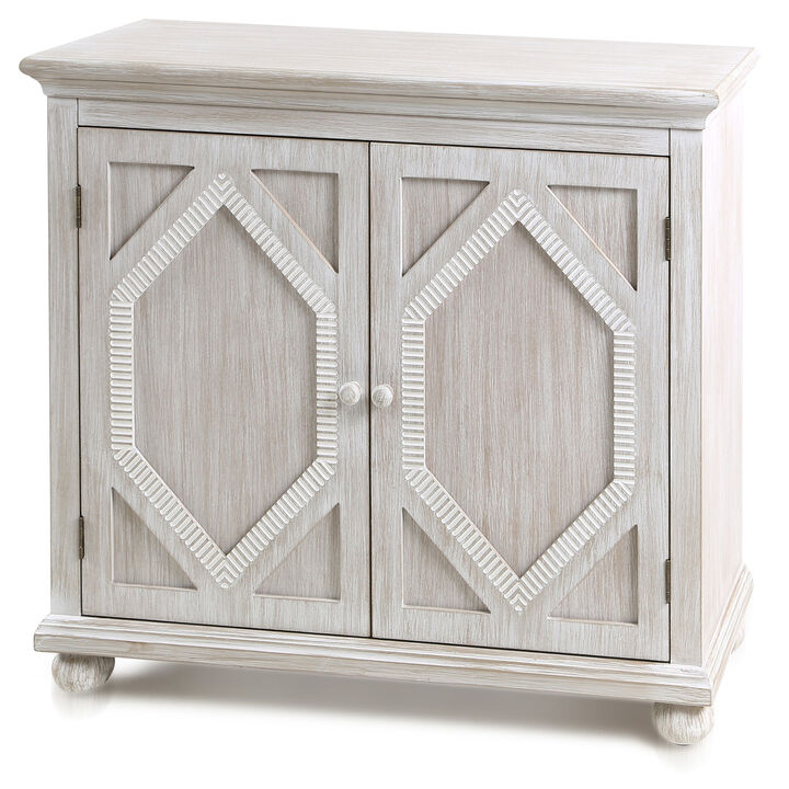 Brushed White Two Door Cabinet