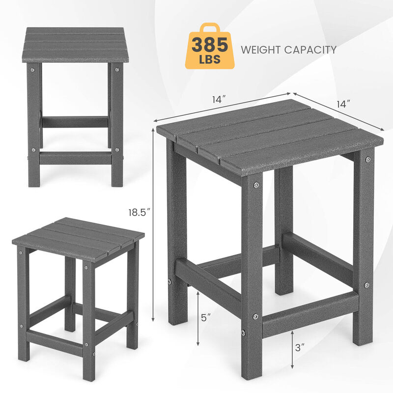 14 Inch Square Weather-Resistant Adirondack Side Table