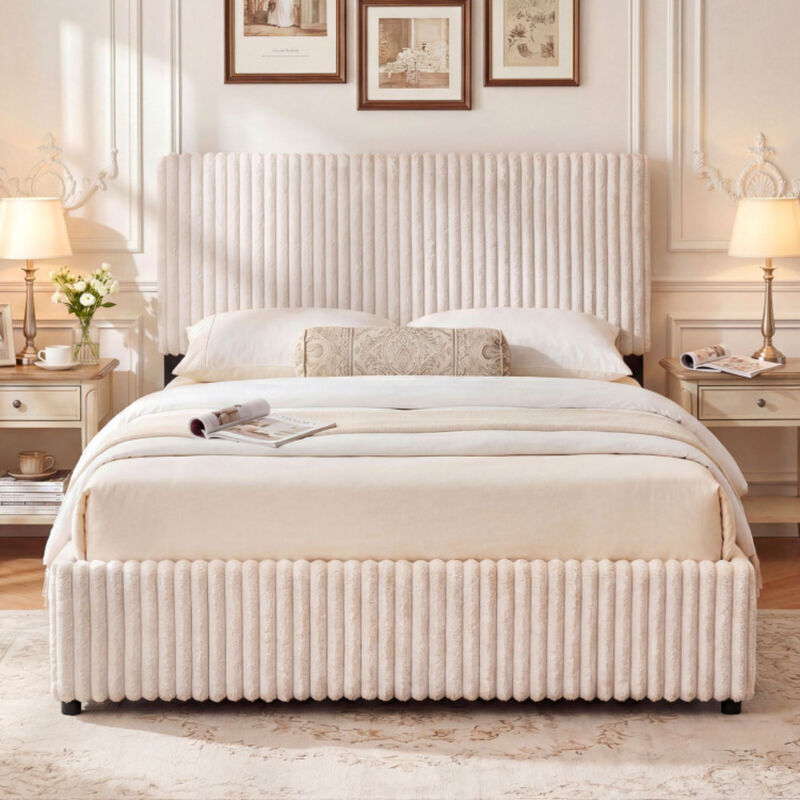 Storage Bed with Lift-Up Design and Wooden Slat Support image number 3