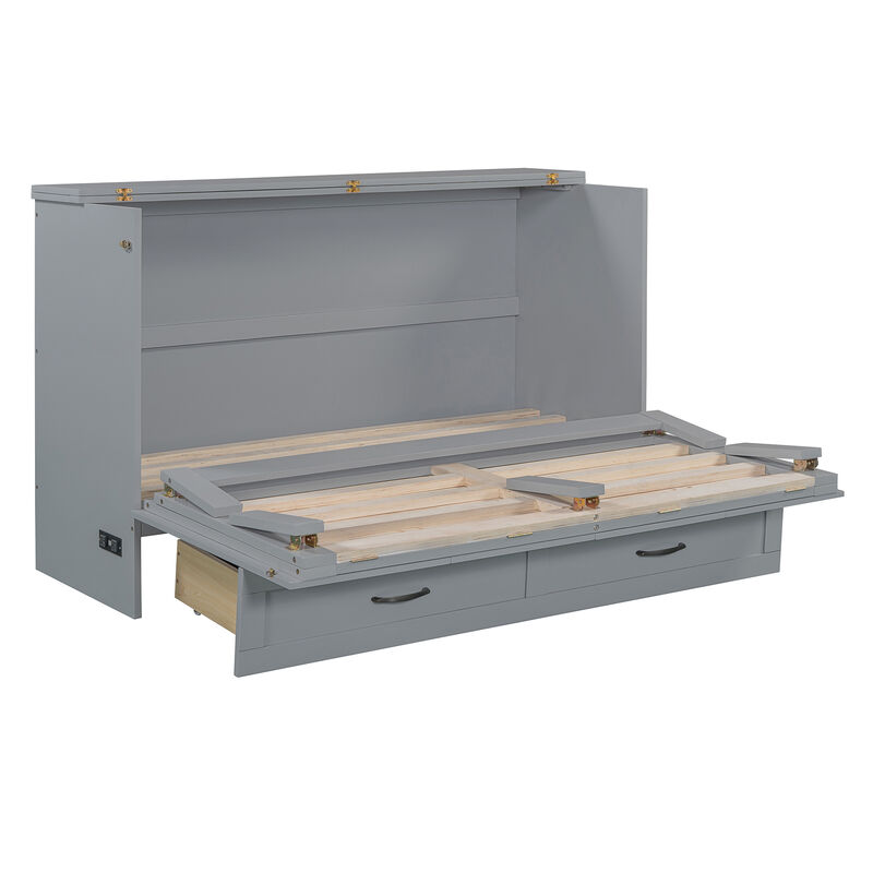 Merax Murphy Bed Cabinet with Drawers