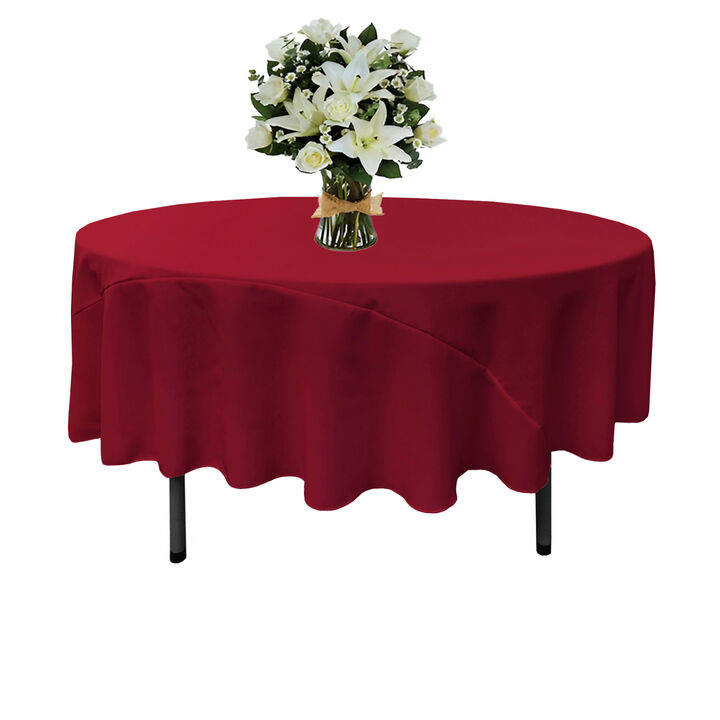 Round Polyester Poplin Tablecloth for Weddings, Parties and Banquet Use