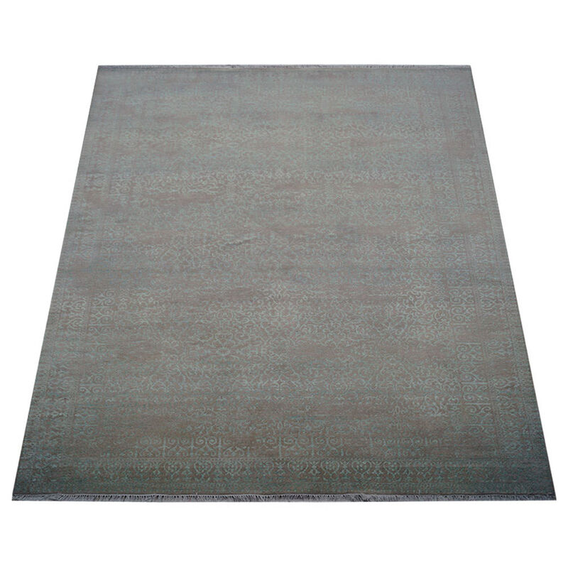 Rugsotic Carpets Hand Knotted Persian Wool And Viscose 6'x9' Area Rug Oriental Multicolor PR0107