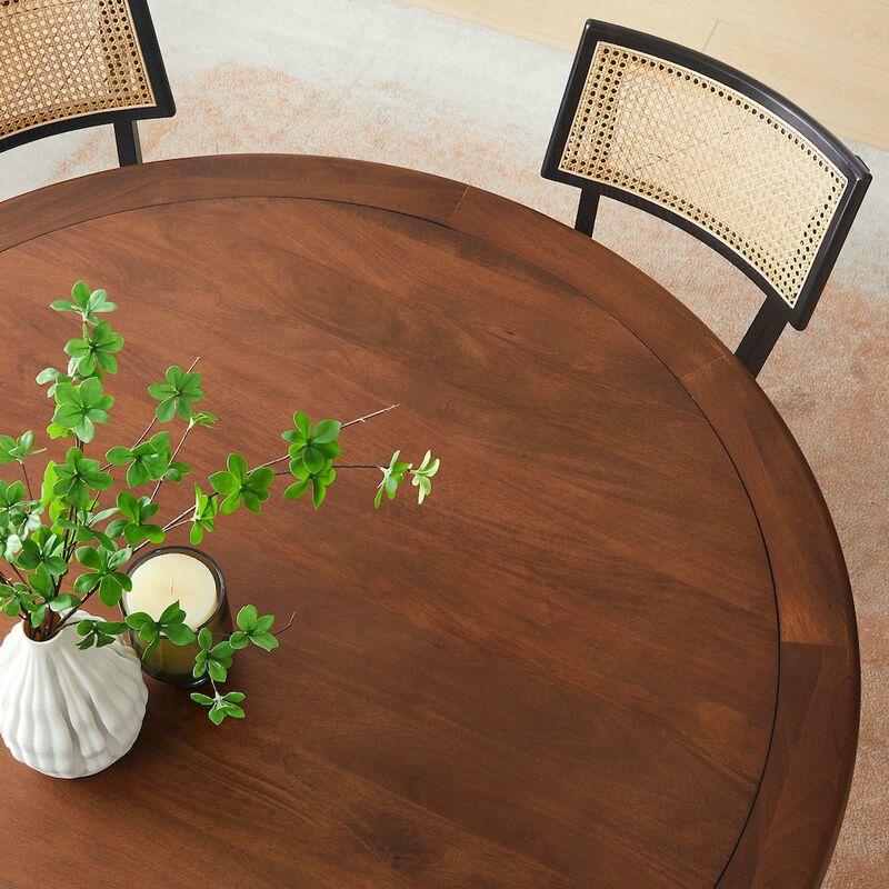 Lippa 60" Round Pedestal Solid Wood Dining Table image number 5