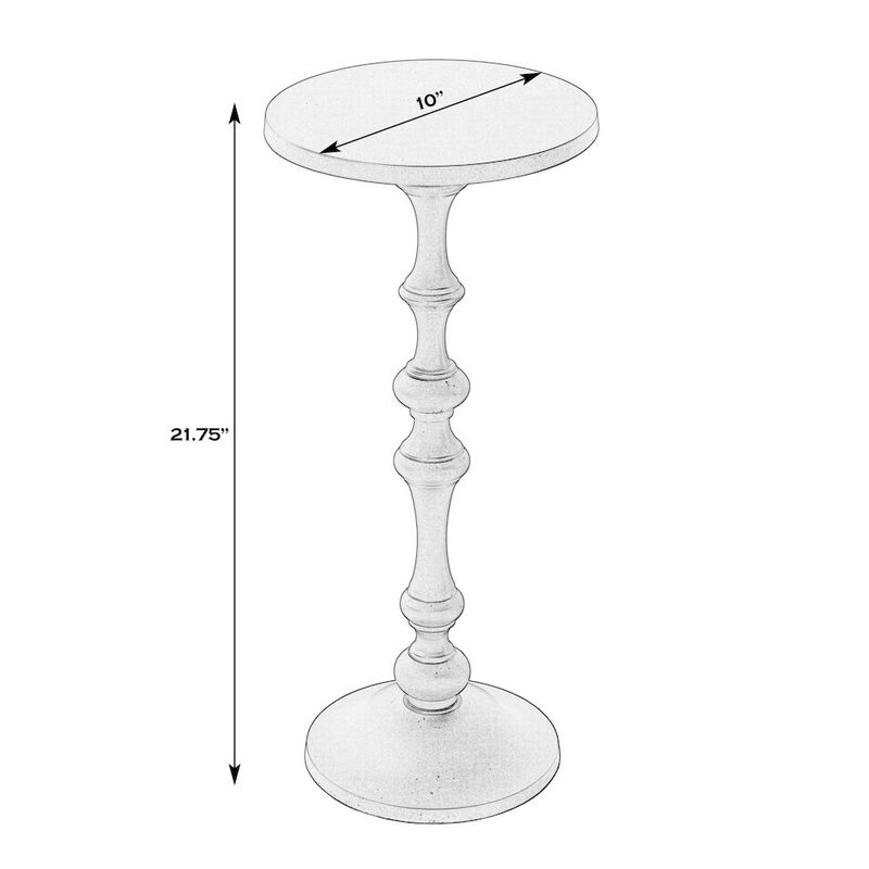 Butler Specialty Passeo 10 in. W Round All Metal Pedestal Base End Table, Bronze