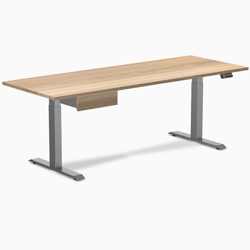 Desky Dual Hardwood Standing Desk With Drawer image number 0