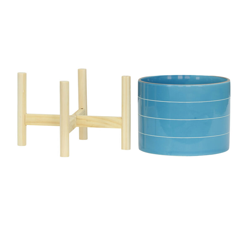 8" Striped Planter image number 2