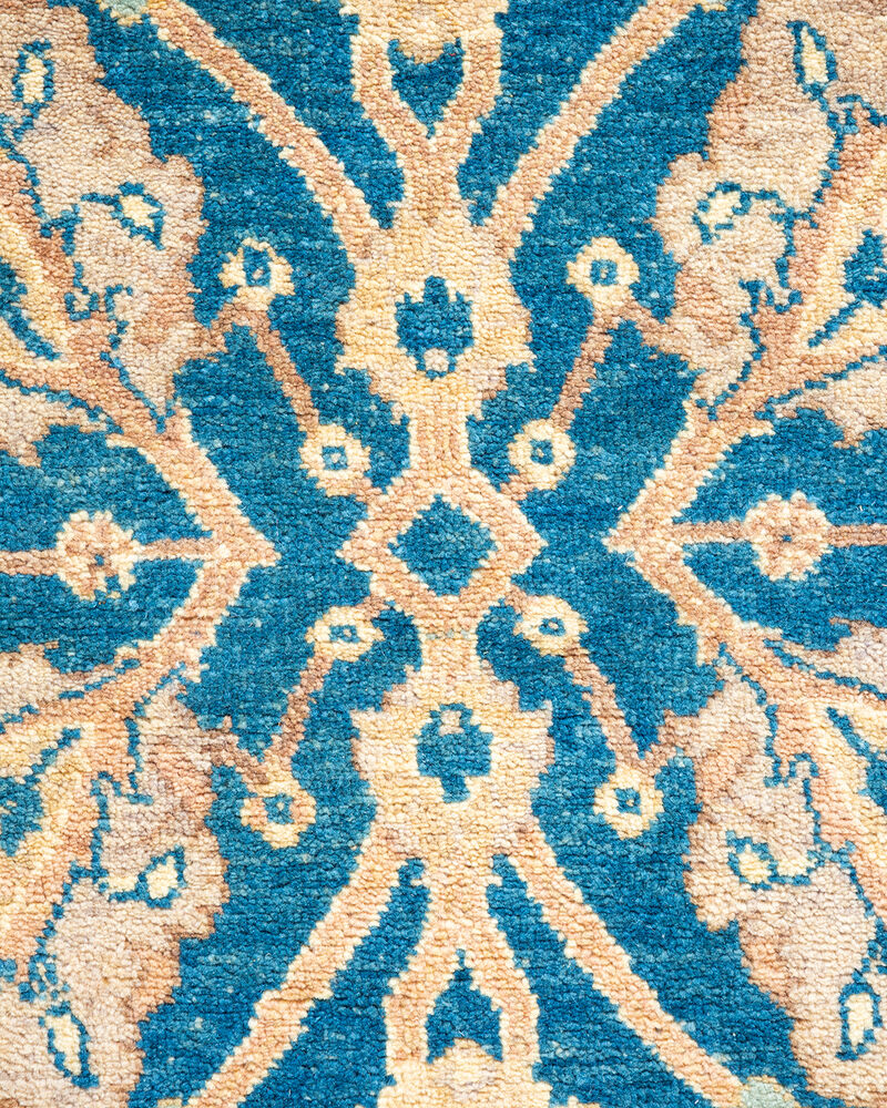 Eclectic, One-of-a-Kind Hand-Knotted Area Rug  - Blue, 4' 3" x 6' 2" image number 3