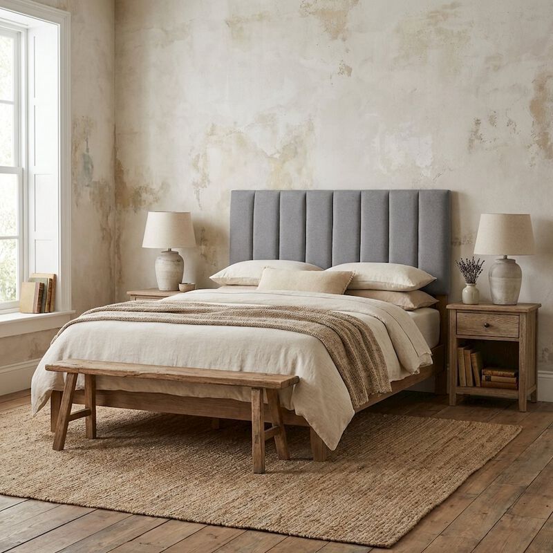 FurniFact Twin Upholstered Headboard with Padded Design for Comfortable Support image number 2