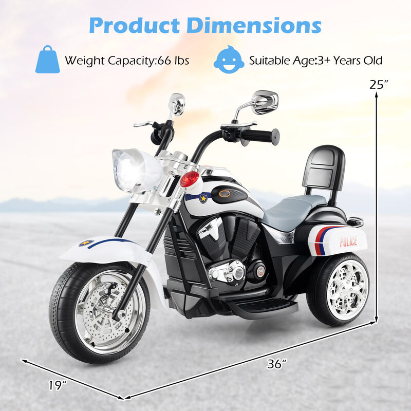 6V Toddler Electric Ride-On Bike with 3 Wheels, Horn and Front Headlight image number 2