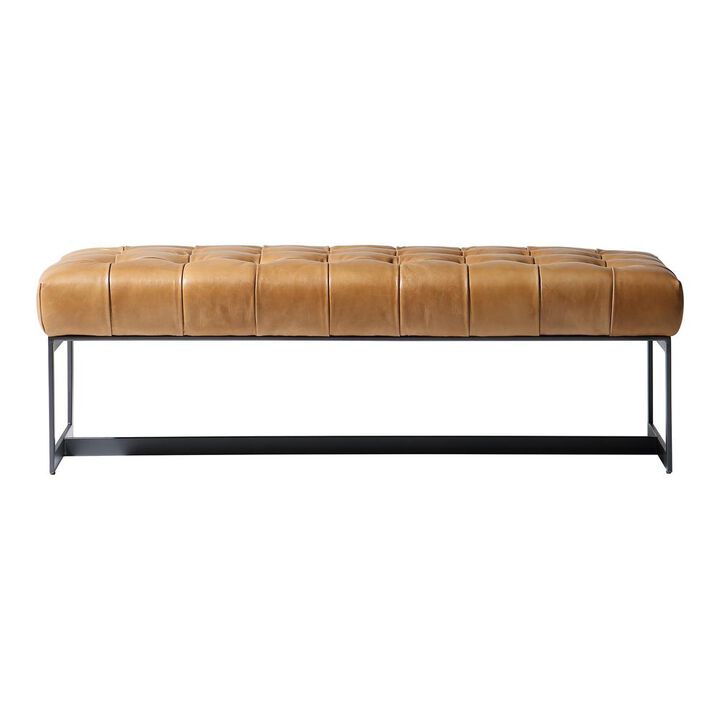 Moe's Home Collection Wyatt Leather Bench Tan