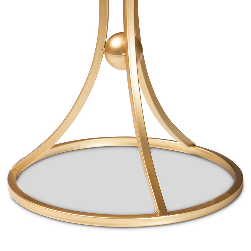 Baxton Studio Tarmon Modern Gold Finished Metal End Table With Marble Tabletop image number 3
