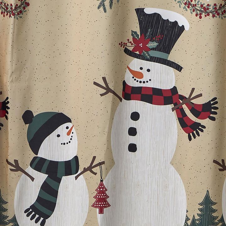 SKL Home By Saturday Knight Ltd Rustic Plaid Snowman Shower Curtain - 72X70", Multi