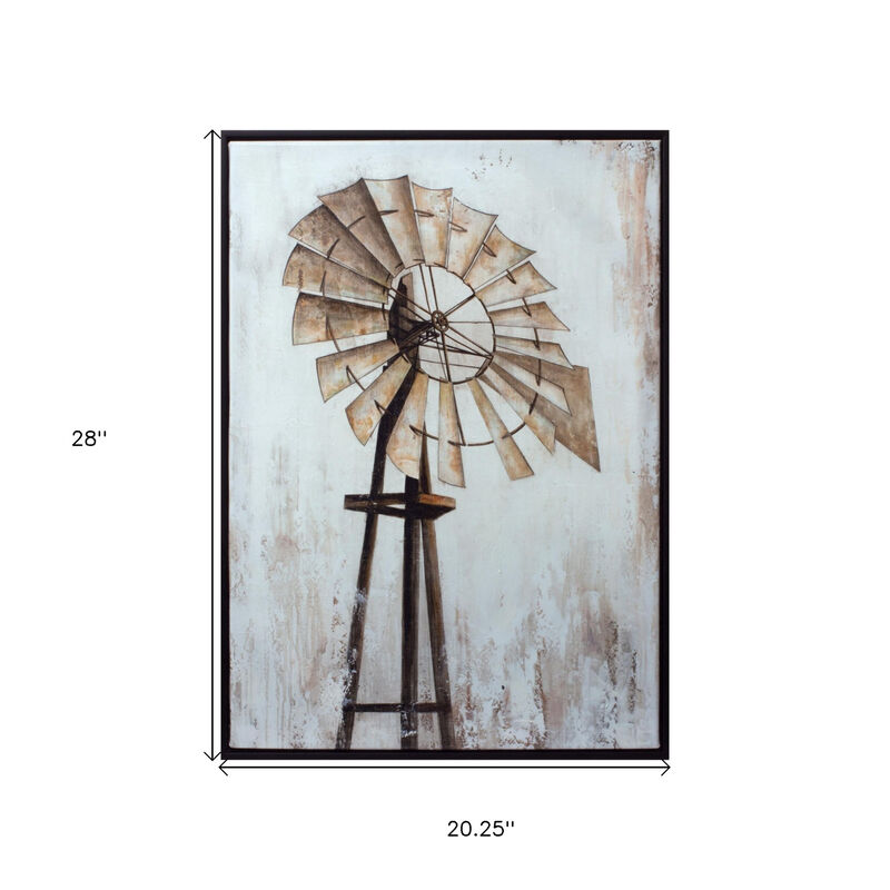 HomeRoots 28" X 20" Black Brown And White Wood Framed Art image number 3